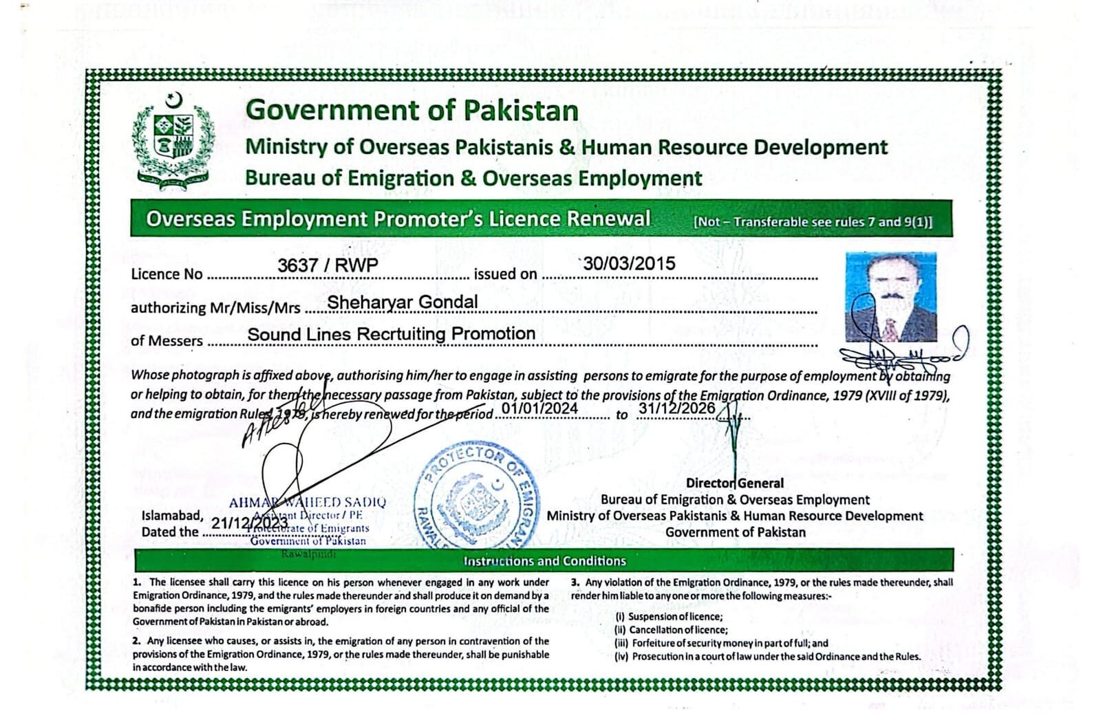 Overseas Employment Promoter's Licence
