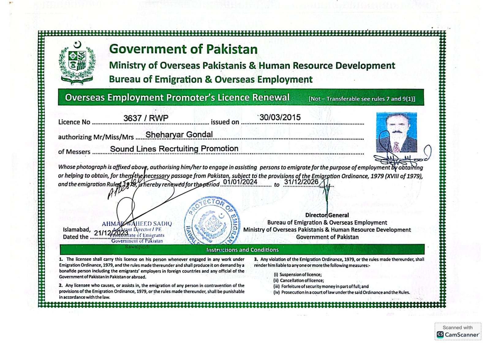 Overseas Employment Promoter's Licence
